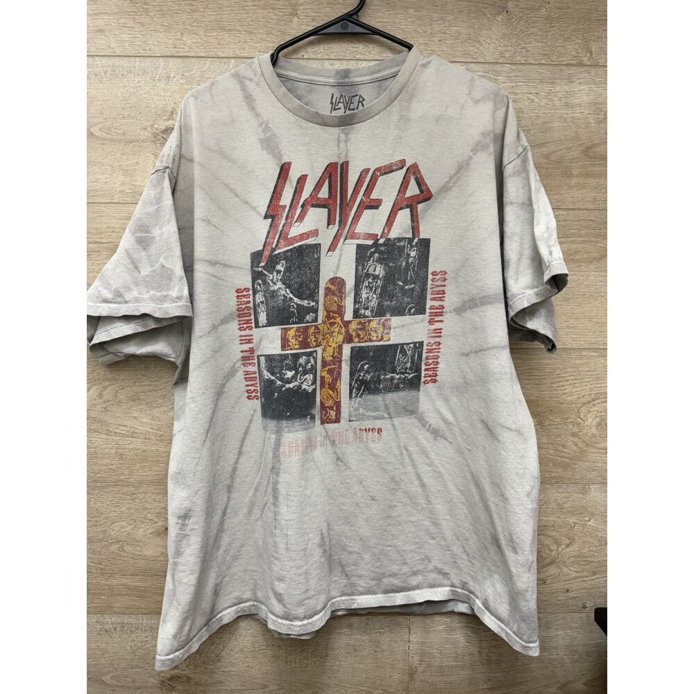 Mens Large Slayer Seasons In The Abyss Short Sleeve Shirt FLAW